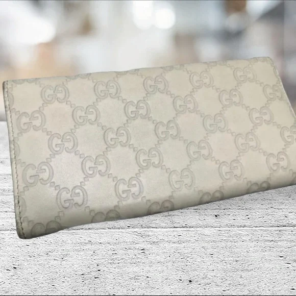 Gucci Guccissima Long Wallet Ivory Leather Interlocking Lovely Monogram - Picture 4 of 10
